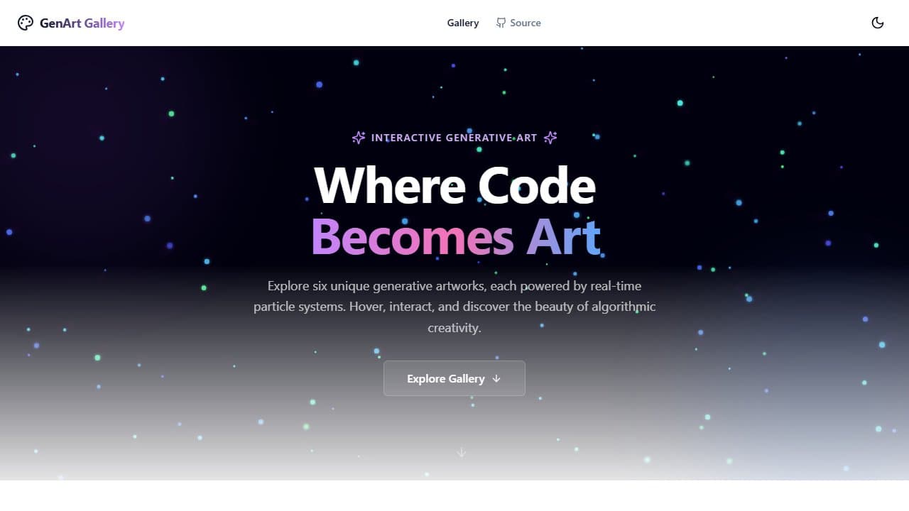 Interactive Generative Art Gallery template preview