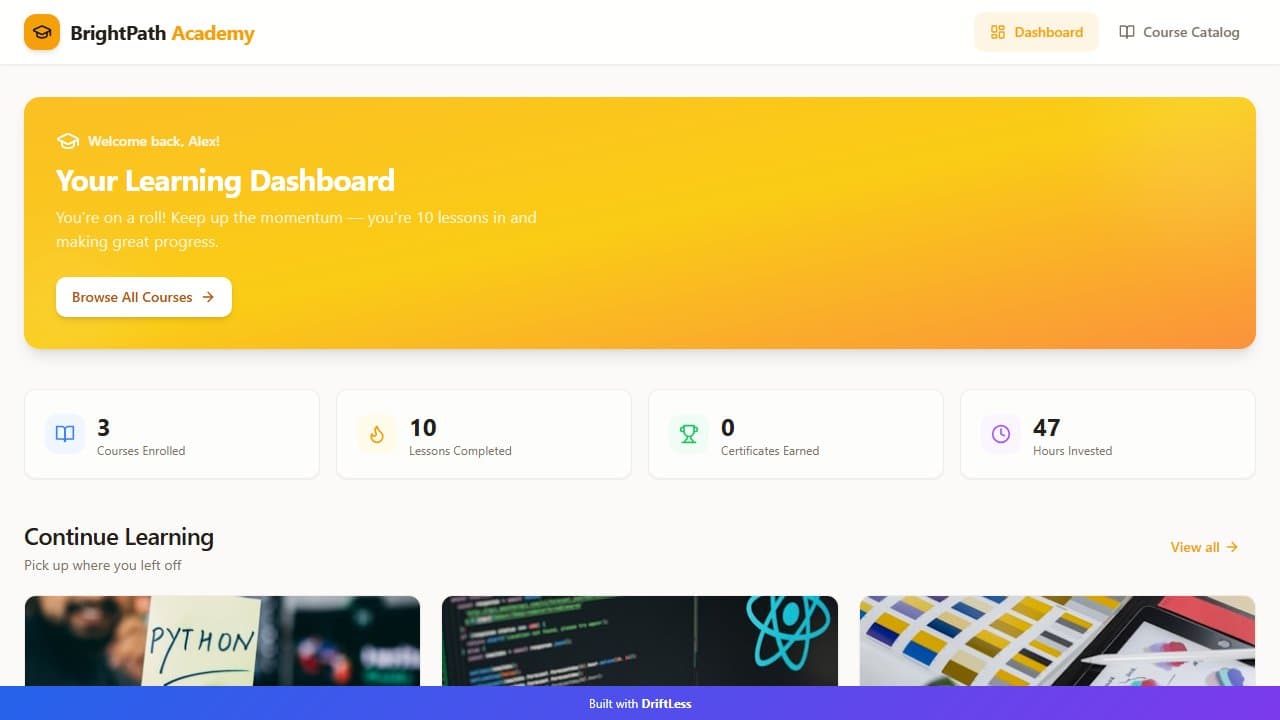 BrightPath Academy template preview