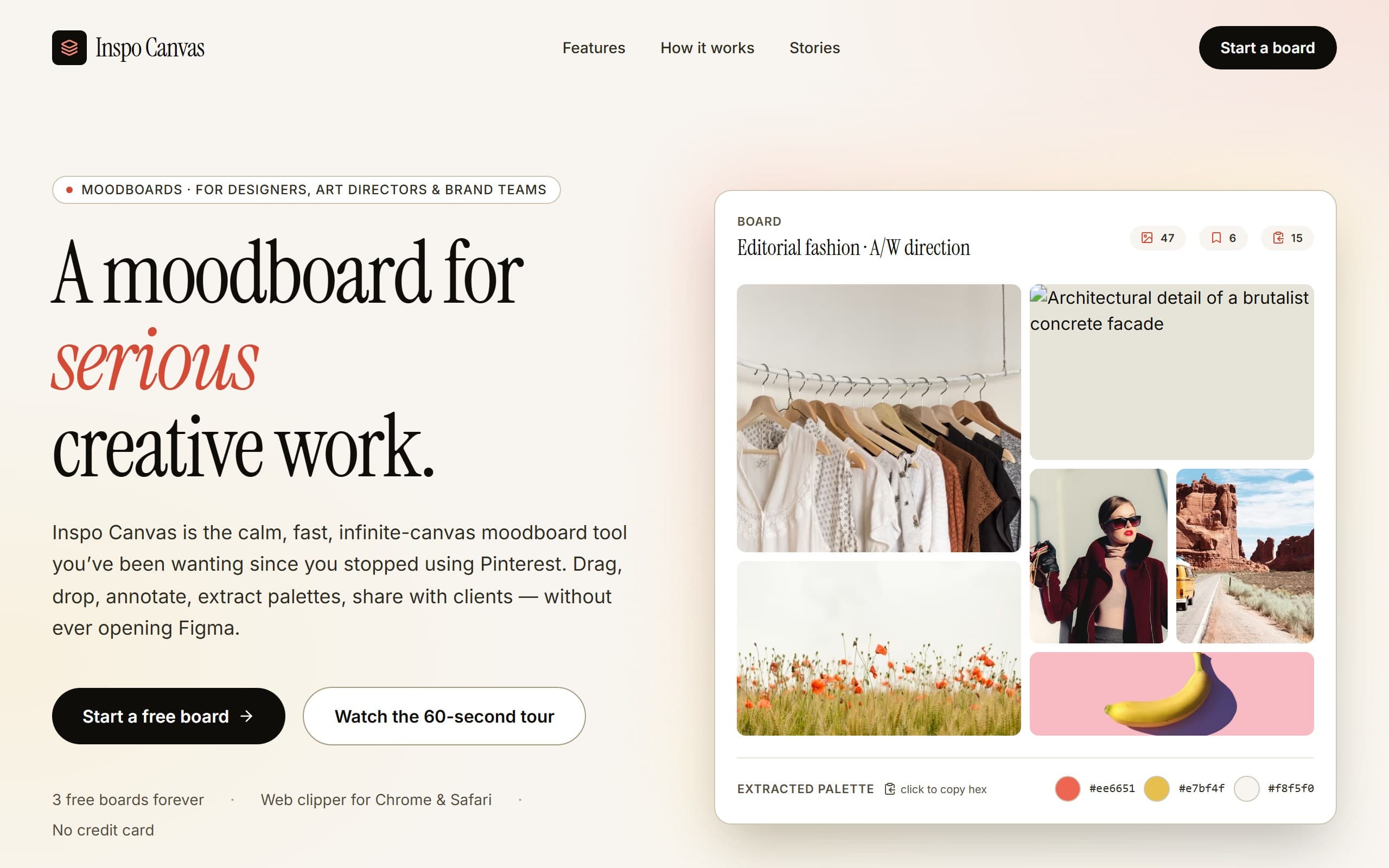 Looseleaf Moodboard template preview