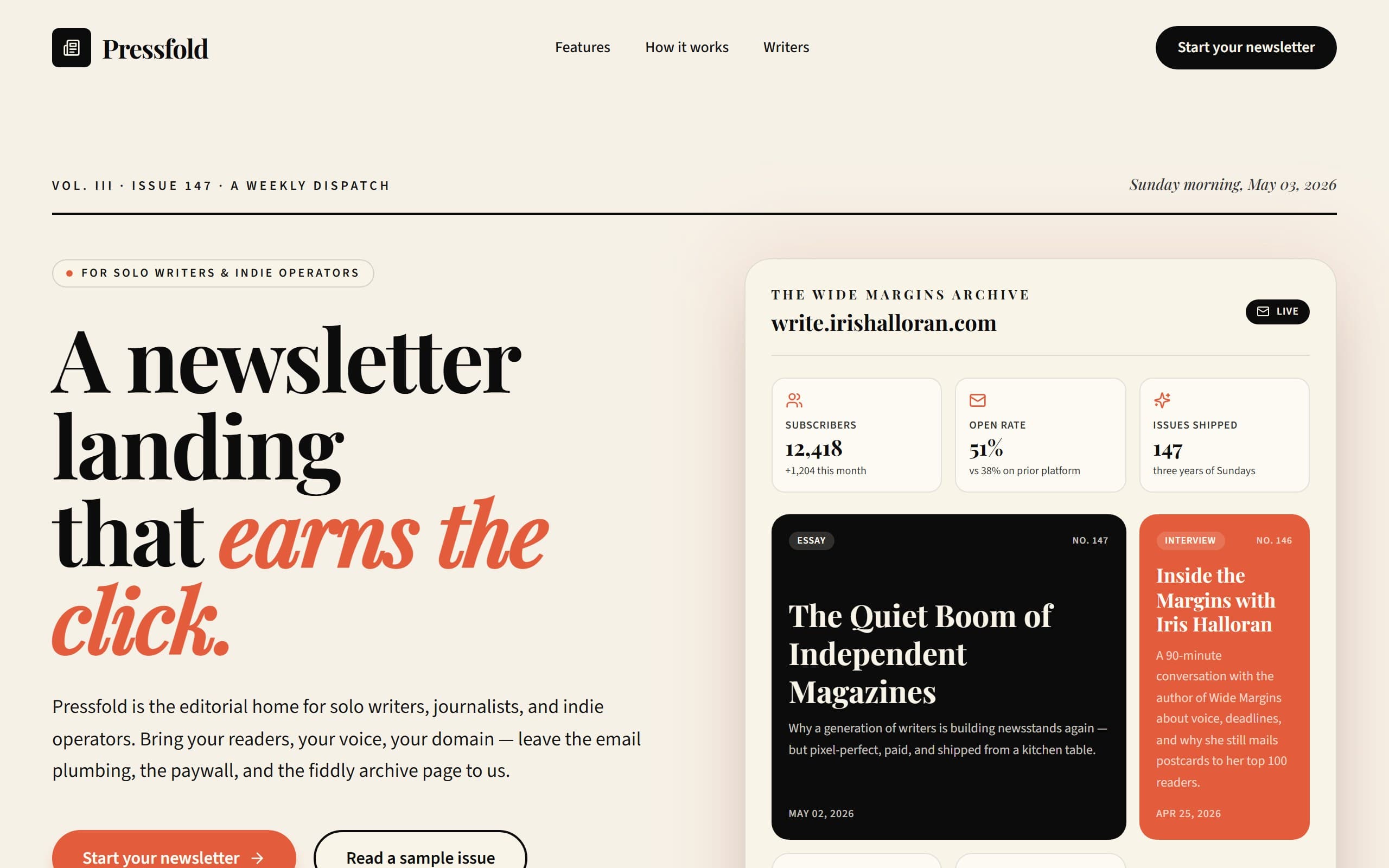 Pressfold template preview