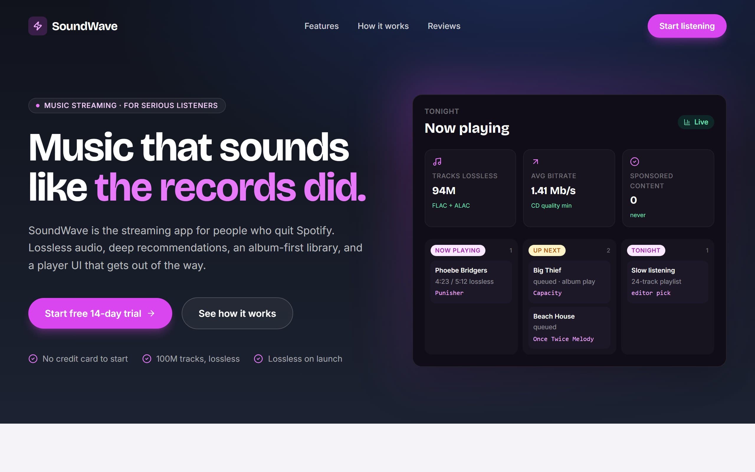SoundWave Player template preview
