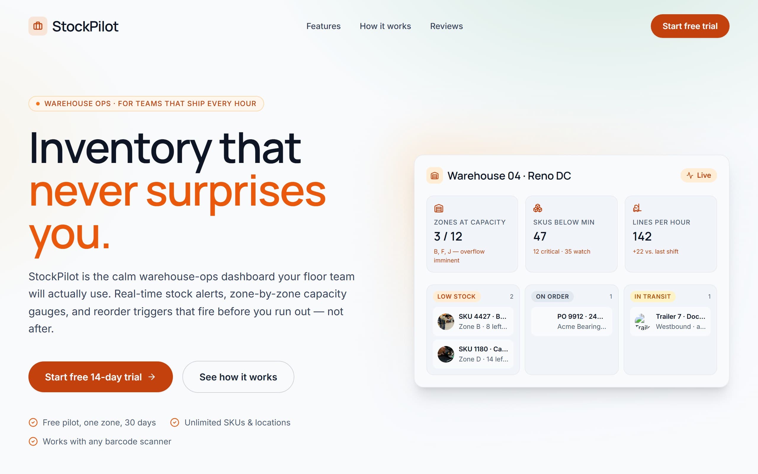 StockPilot Inventory template preview