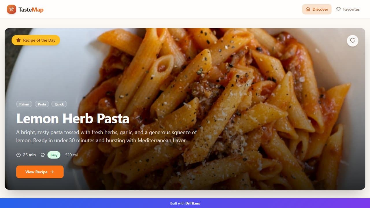 TasteMap Recipes template preview