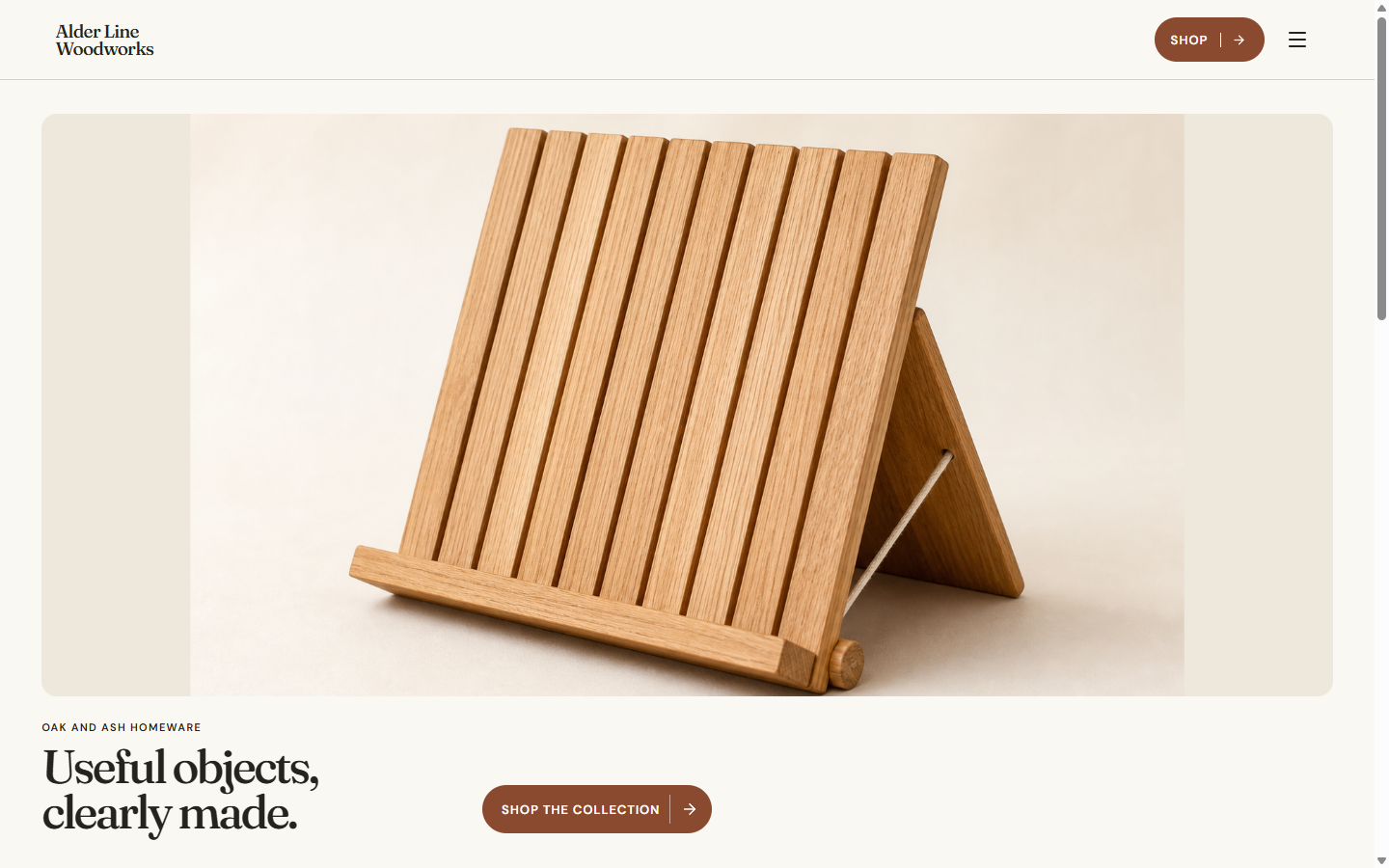 Alder Line Woodworks — Tienda de objetos de madera